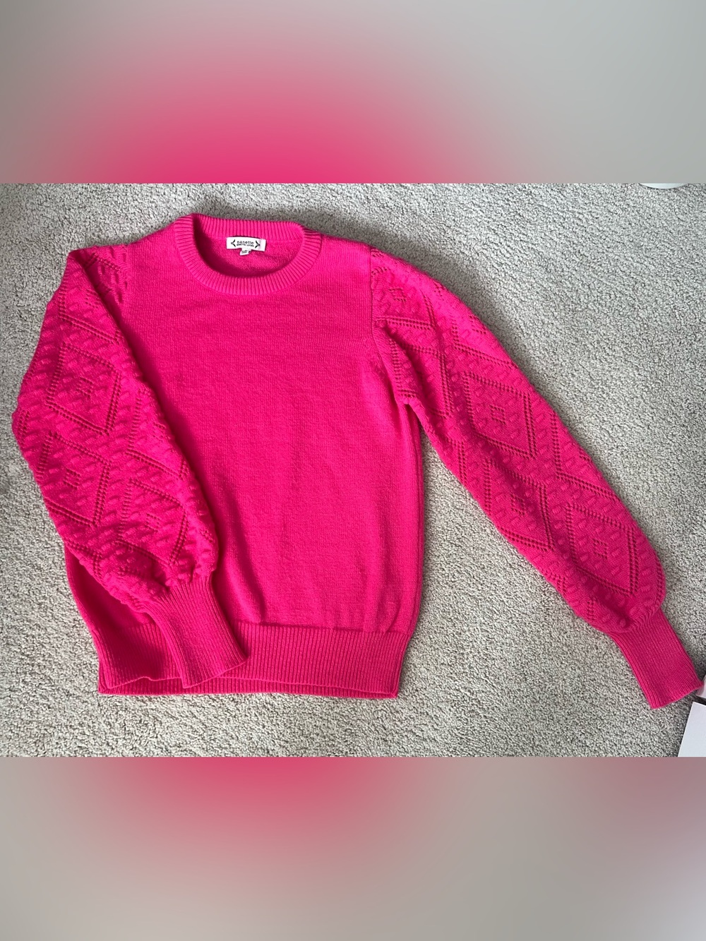 Nanette Nanette Lepore Pointelle Sleeve Sweater.  Size Medium - Picture 4 of 9